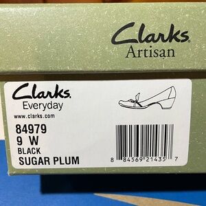Clarks Sugar Plum Women's Black Low Heel Pump